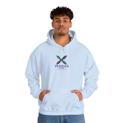 Personalized Unisex Heavy Blend Hooded Sweatshirt – Ancient Persia Sassanid Derafsh Cross Design