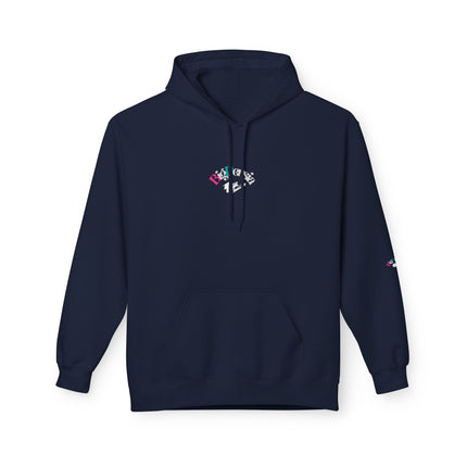 Personalised Casual Unisex Fleece Hoodie with Bold Graphic Print. BigPersia Design. Triple Print.