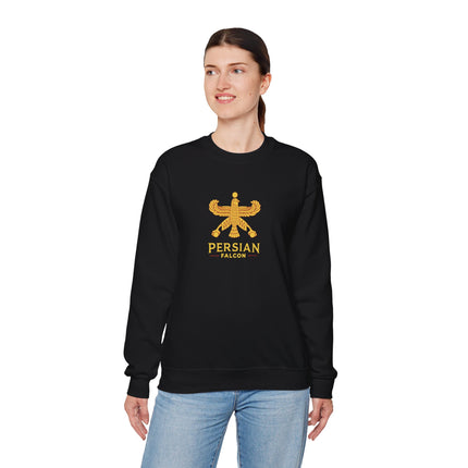 Personlised Unisex Heavy Blend™ Crewneck Sweatshirt. Classic Heritage Persian Shahbaz Falcon Design – Timeless Comfort & Style