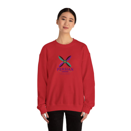 Personlised Unisex Heavy Blend™ Crewneck Sweatshirt. Modern Heritage Persian Cross Design – Timeless Comfort & Style