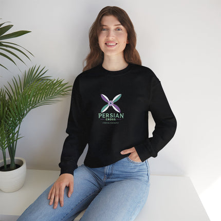 Personlised Unisex Heavy Blend™ Crewneck Sweatshirt. Modern Heritage Persian Cross Design – Timeless Comfort & Style