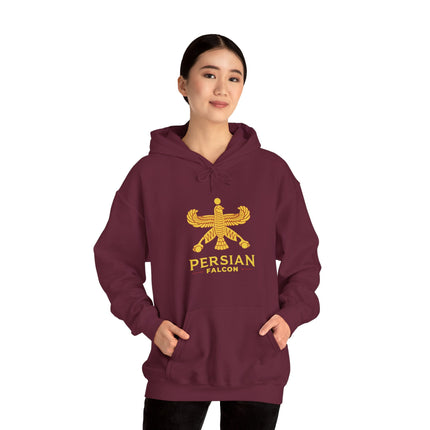 Personalized Unisex Heavy Blend Hooded Sweatshirt – Ancient Persia Falcon Shahbaz Design