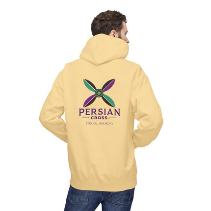 Personilised Unisex Midweight sassanid Persian Cross Fleece Hoodie – Soft, Stylish & Timeless