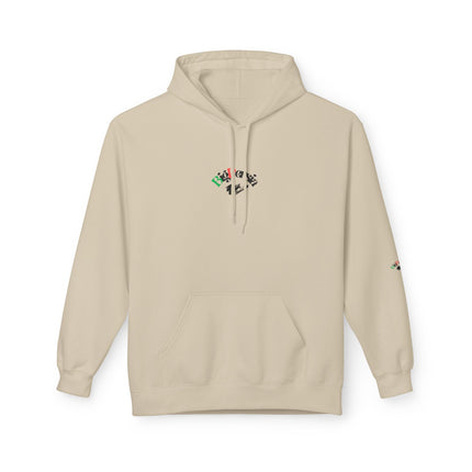 Personalised Casual Unisex Fleece Hoodie with Bold Graphic Print. BigPersia Design. Triple Print.