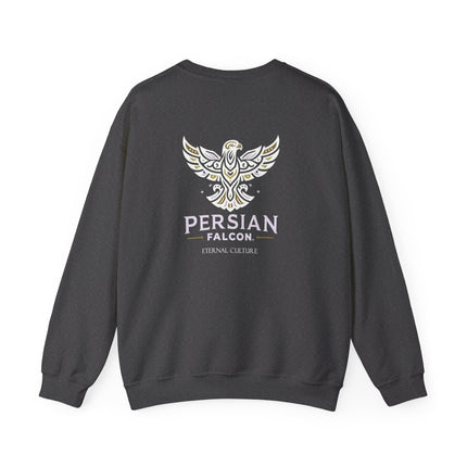 Personlised Unisex Heavy Blend™ Crewneck Sweatshirt. Modern Heritage Persian Shahbaz Falcon Design – Timeless Comfort & Style