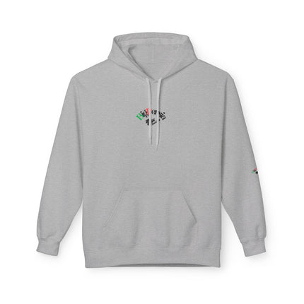 Personalised Casual Unisex Fleece Hoodie with Bold Graphic Print. BigPersia Design. Triple Print.