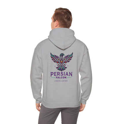 Personalized Unisex Heavy Blend Hooded Sweatshirt – Ancient Persia Falcon Shahbaz Design