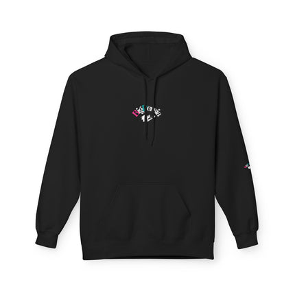Personalised Casual Unisex Fleece Hoodie with Bold Graphic Print. BigPersia Design. Triple Print.