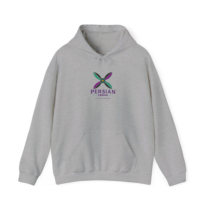 Personalized Unisex Heavy Blend Hooded Sweatshirt – Ancient Persia Sassanid Derafsh Cross Design