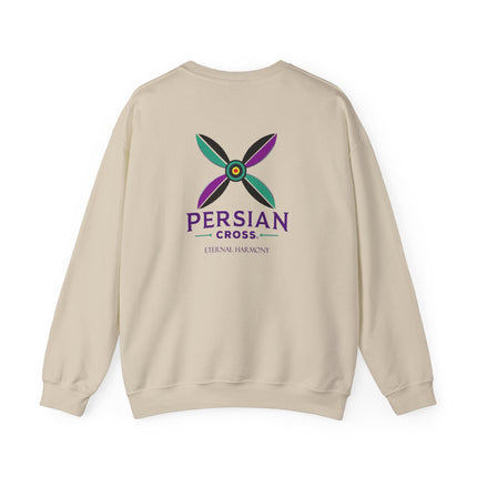Personlised Unisex Heavy Blend™ Crewneck Sweatshirt. Modern Heritage Persian Cross Design – Timeless Comfort & Style