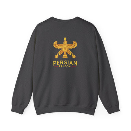 Personlised Unisex Heavy Blend™ Crewneck Sweatshirt. Classic Heritage Persian Shahbaz Falcon Design – Timeless Comfort & Style