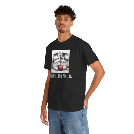 Cat Lover T-Shirt - Two Cute Persian Cats in Love with Red Heart