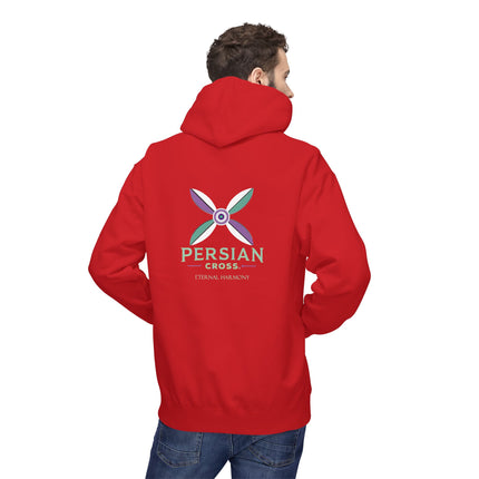 Personilised Unisex Midweight sassanid Persian Cross Fleece Hoodie – Soft, Stylish & Timeless