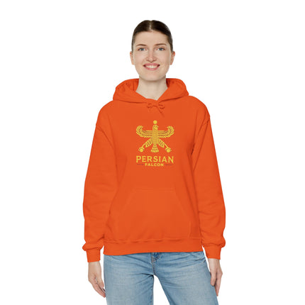 Personalized Unisex Heavy Blend Hooded Sweatshirt – Ancient Persia Falcon Shahbaz Design
