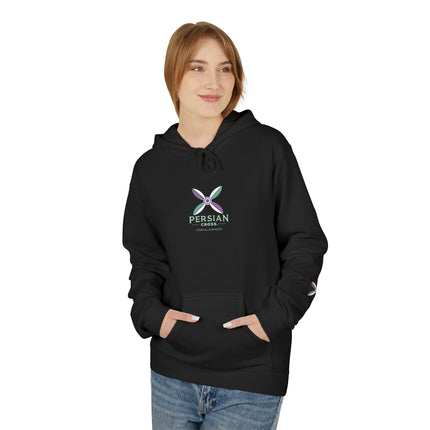 Personilised Unisex Midweight sassanid Persian Cross Fleece Hoodie – Soft, Stylish & Timeless
