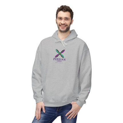 Personilised Unisex Midweight sassanid Persian Cross Fleece Hoodie – Soft, Stylish & Timeless