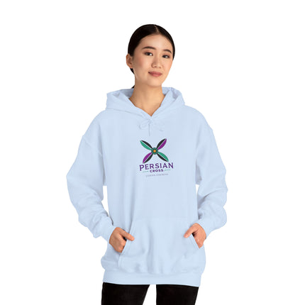 Personalized Unisex Heavy Blend Hooded Sweatshirt – Ancient Persia Sassanid Derafsh Cross Design