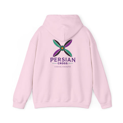 Personalized Unisex Heavy Blend Hooded Sweatshirt – Ancient Persia Sassanid Derafsh Cross Design