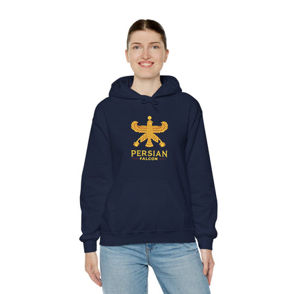 Personalized Unisex Heavy Blend Hooded Sweatshirt – Ancient Persia Falcon Shahbaz Design