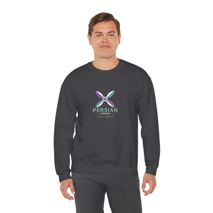Personlised Unisex Heavy Blend™ Crewneck Sweatshirt. Modern Heritage Persian Cross Design – Timeless Comfort & Style
