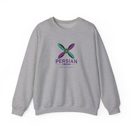 Personlised Unisex Heavy Blend™ Crewneck Sweatshirt. Modern Heritage Persian Cross Design – Timeless Comfort & Style