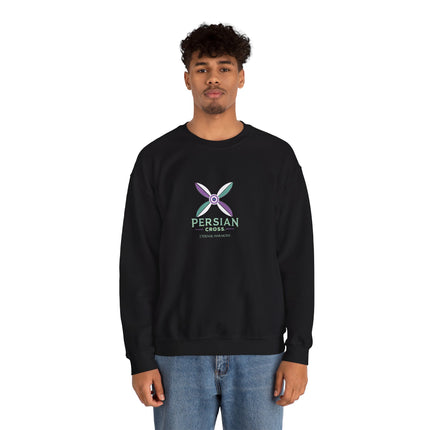 Personlised Unisex Heavy Blend™ Crewneck Sweatshirt. Modern Heritage Persian Cross Design – Timeless Comfort & Style