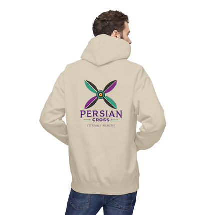 Personilised Unisex Midweight sassanid Persian Cross Fleece Hoodie – Soft, Stylish & Timeless