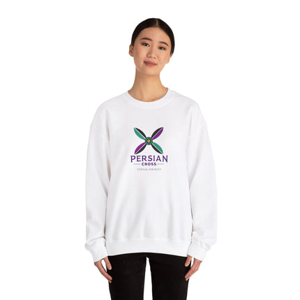 Personlised Unisex Heavy Blend™ Crewneck Sweatshirt. Modern Heritage Persian Cross Design – Timeless Comfort & Style