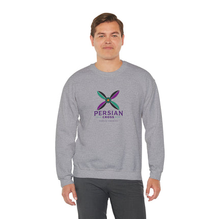Personlised Unisex Heavy Blend™ Crewneck Sweatshirt. Modern Heritage Persian Cross Design – Timeless Comfort & Style