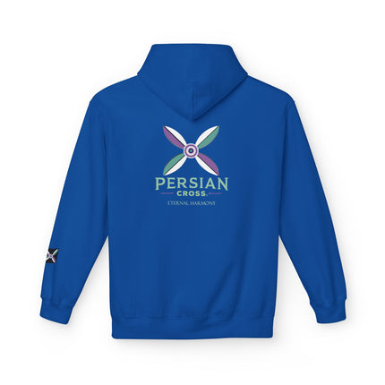 Personilised Unisex Midweight sassanid Persian Cross Fleece Hoodie – Soft, Stylish & Timeless