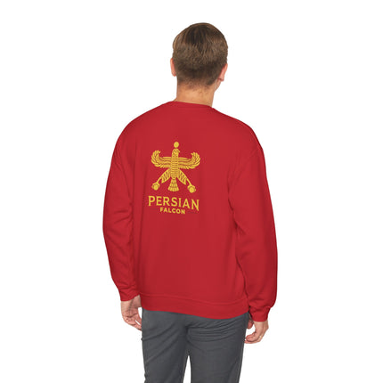 Personlised Unisex Heavy Blend™ Crewneck Sweatshirt. Classic Heritage Persian Shahbaz Falcon Design – Timeless Comfort & Style