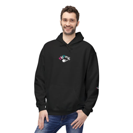 Personalised Casual Unisex Fleece Hoodie with Bold Graphic Print. BigPersia Design. Triple Print.