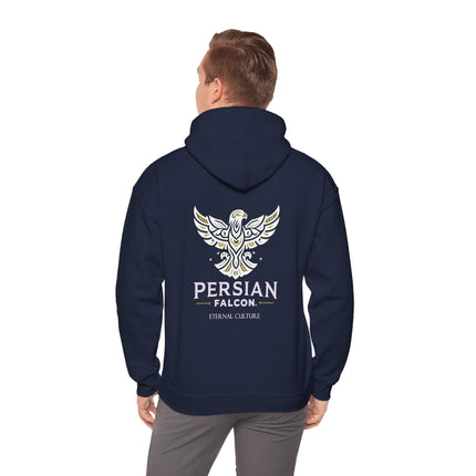 Personalized Unisex Heavy Blend Hooded Sweatshirt – Ancient Persia Falcon Shahbaz Design
