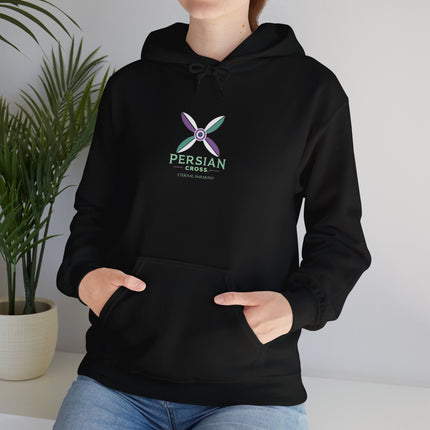 Personalized Unisex Heavy Blend Hooded Sweatshirt – Ancient Persia Sassanid Derafsh Cross Design