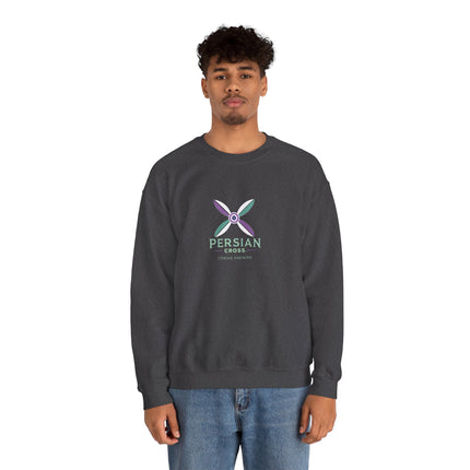 Personlised Unisex Heavy Blend™ Crewneck Sweatshirt. Modern Heritage Persian Cross Design – Timeless Comfort & Style