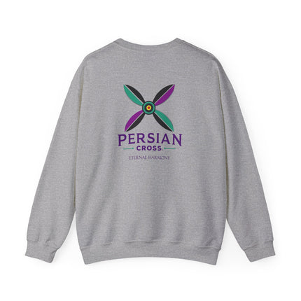 Personlised Unisex Heavy Blend™ Crewneck Sweatshirt. Modern Heritage Persian Cross Design – Timeless Comfort & Style