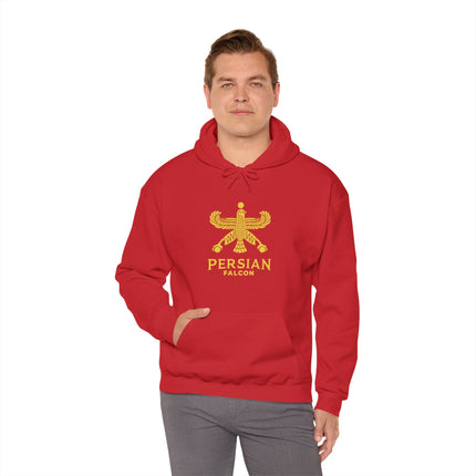 Personalized Unisex Heavy Blend Hooded Sweatshirt – Ancient Persia Falcon Shahbaz Design