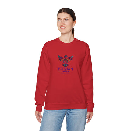 Personlised Unisex Heavy Blend™ Crewneck Sweatshirt. Modern Heritage Persian Shahbaz Falcon Design – Timeless Comfort & Style