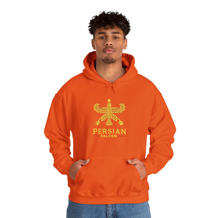 Personalized Unisex Heavy Blend Hooded Sweatshirt – Ancient Persia Falcon Shahbaz Design