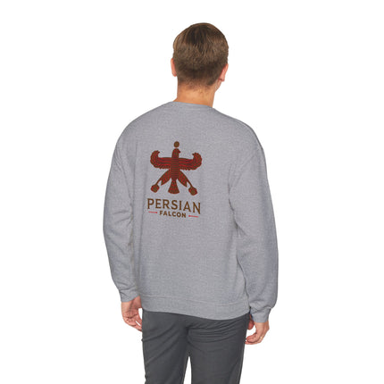 Personlised Unisex Heavy Blend™ Crewneck Sweatshirt. Classic Heritage Persian Shahbaz Falcon Design – Timeless Comfort & Style