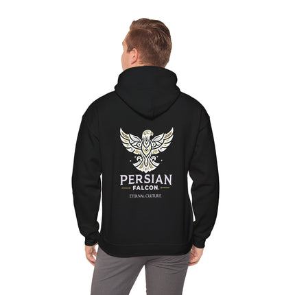Personalized Unisex Heavy Blend Hooded Sweatshirt – Ancient Persia Falcon Shahbaz Design