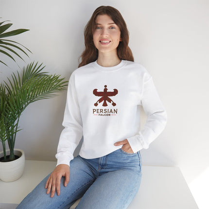 Personlised Unisex Heavy Blend™ Crewneck Sweatshirt. Classic Heritage Persian Shahbaz Falcon Design – Timeless Comfort & Style