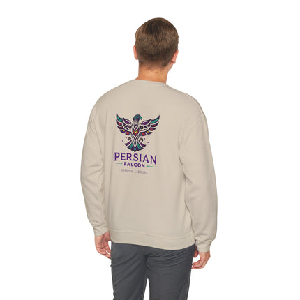 Personlised Unisex Heavy Blend™ Crewneck Sweatshirt. Modern Heritage Persian Shahbaz Falcon Design – Timeless Comfort & Style