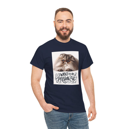 Personalised Persian Cat T-Shirt – 100% Cotton, Soft & Comfy