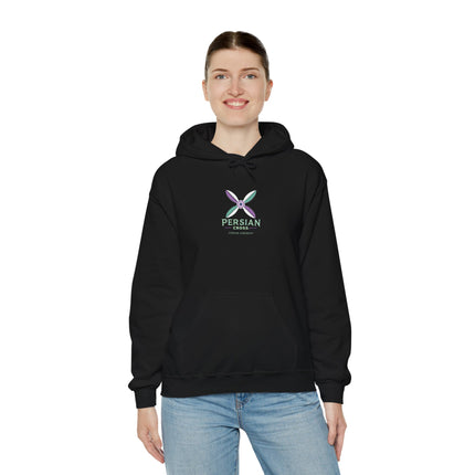 Personalized Unisex Heavy Blend Hooded Sweatshirt – Ancient Persia Sassanid Derafsh Cross Design