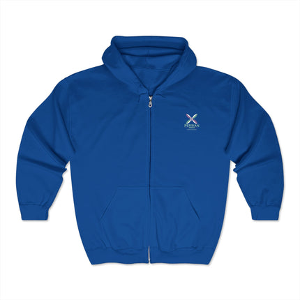 Personalised Unisex Heavy Blend™ Full Zip Hooded Sweatshirt. Modern Persian Sassanid CrossDesign.