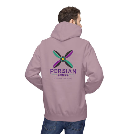 Personilised Unisex Midweight sassanid Persian Cross Fleece Hoodie – Soft, Stylish & Timeless