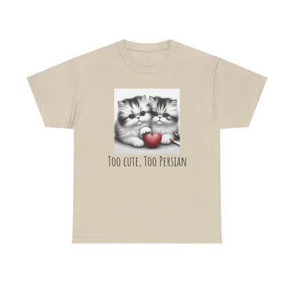Cat Lover T-Shirt - Two Cute Persian Cats in Love with Red Heart