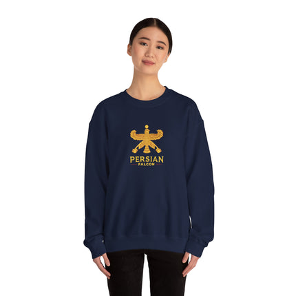Personlised Unisex Heavy Blend™ Crewneck Sweatshirt. Classic Heritage Persian Shahbaz Falcon Design – Timeless Comfort & Style