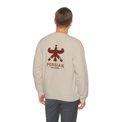 Personlised Unisex Heavy Blend™ Crewneck Sweatshirt. Classic Heritage Persian Shahbaz Falcon Design – Timeless Comfort & Style